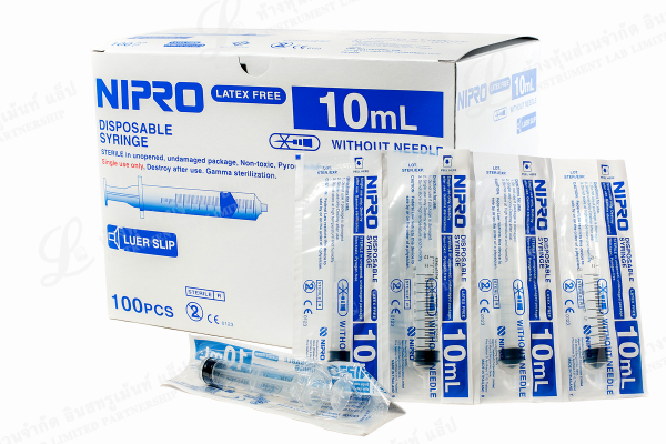 ไซริ้งพลาสติก 10 ml. ไม่ติดเข็ม Disposable Syringe NIPRO